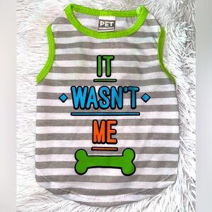 Dog Tee, Cat Tee, It Wasn’t Me Doggie T-shirt, Striped Pet Tee